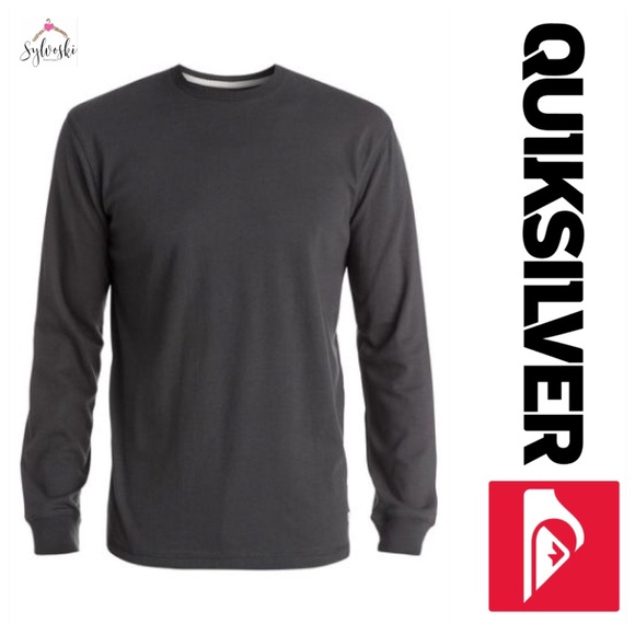 🆕Quiksilver Men's Snit Crew Plain Long Sleeve - Picture 3 of 7